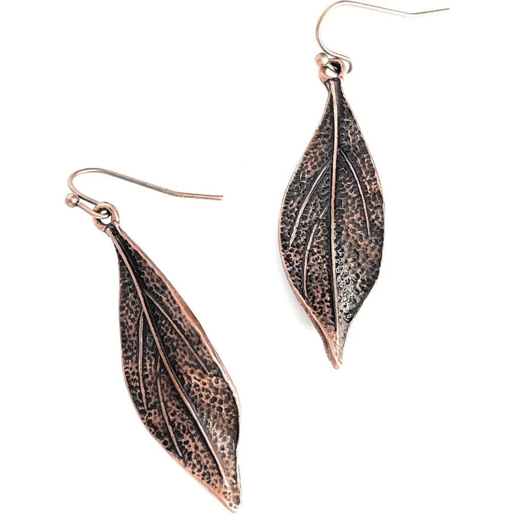 Dreamy Wavy Leaf Copper Dangle Earrings Bohemian Style
Dreamy Wavy Leaf Copper Dangle Earrings Bohemian Style
