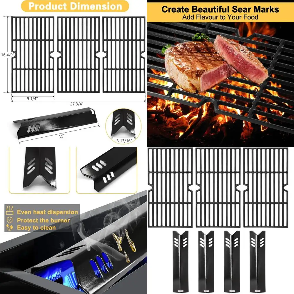 Запасные части для газовых грилей: 4-конфорочные плиты, чугунные решетки и подставки.
Запасные части для газовых грилей: 4-конфорочные плиты, чугунные решетки и подставки.