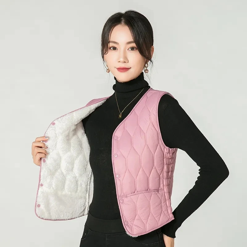 Women's sleeveless vest winter new solid color plush warm cotton jacket women slim sleeveless vest
Women's sleeveless vest winter new solid color plush warm cotton jacket women slim sleeveless vest