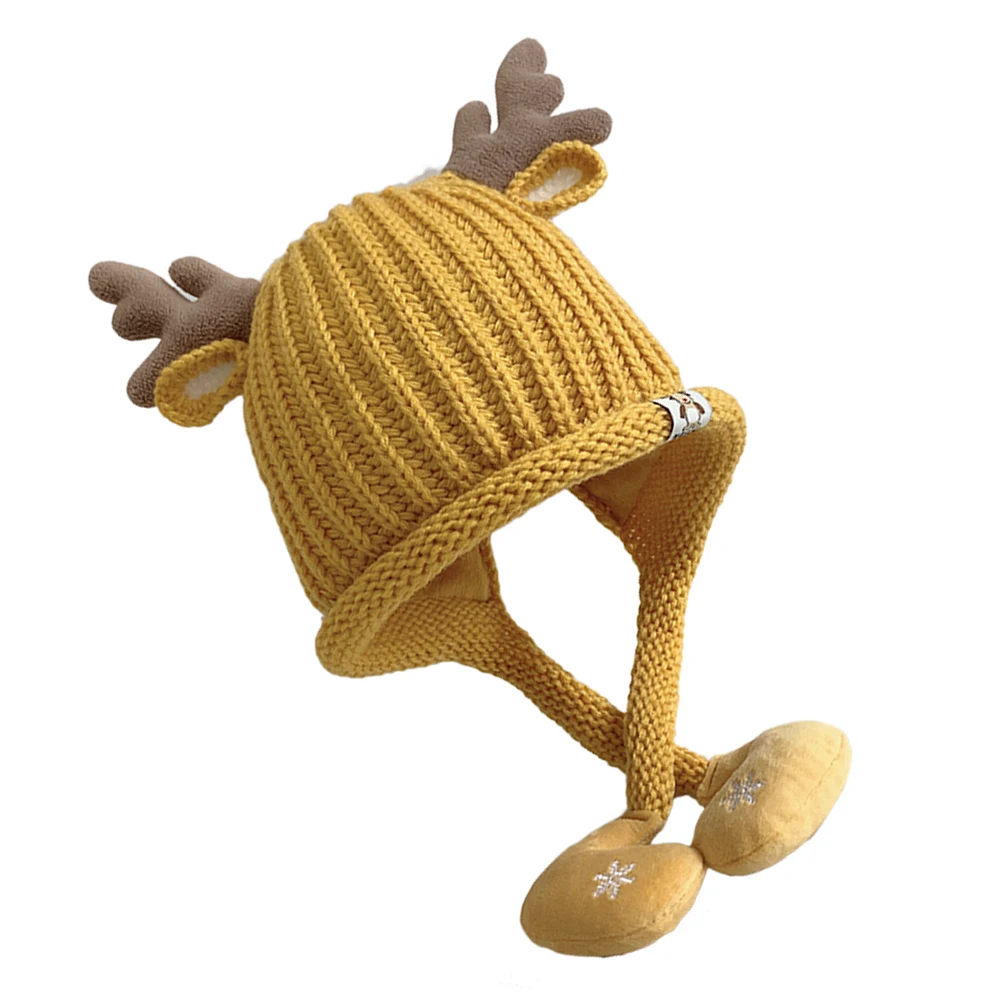Knit Hat Soft Yellow Acrylic Lining Ear Flaps Warm Winter Hats Crochet Beanie Caps Newborn Care Pom Pom Antler Hat
Knit Hat Soft Yellow Acrylic Lining Ear Flaps Warm Winter Hats Crochet Beanie Caps Newborn Care Pom Pom Antler Hat