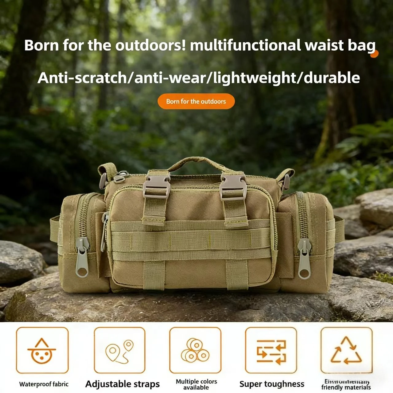 Waterproof Tactical Shoulder Bag for Men Outdoor Sports EDC Hanging Pack Camera Photography Camping Belt Bag
Waterproof Tactical Shoulder Bag for Men Outdoor Sports EDC Hanging Pack Camera Photography Camping Belt Bag