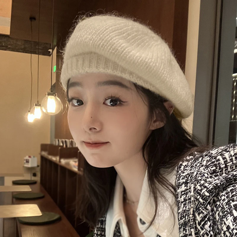 Solid Color Ladies Wool Hat Retro Beret Literature And Art Knitted Painter Hats Autumn And Winter Caps for Women
Solid Color Ladies Wool Hat Retro Beret Literature And Art Knitted Painter Hats Autumn And Winter Caps for Women
