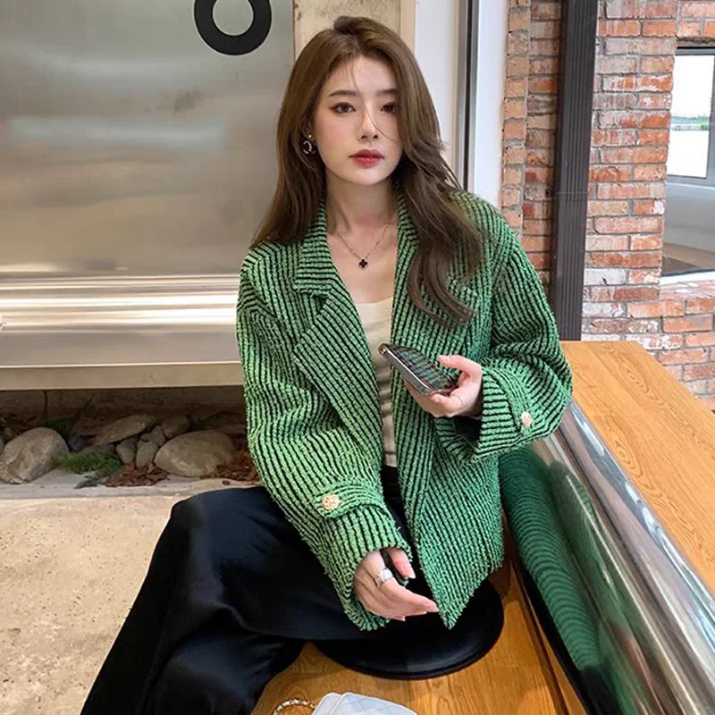 UNXX Autumn/Winter 2024 New Korean Style Ins Classic Tweed Jacket for Women Female Office Lady Versatile Green Chic Suit Jacket
UNXX Autumn/Winter 2024 New Korean Style Ins Classic Tweed Jacket for Women Female Office Lady Versatile Green Chic Suit Jacket