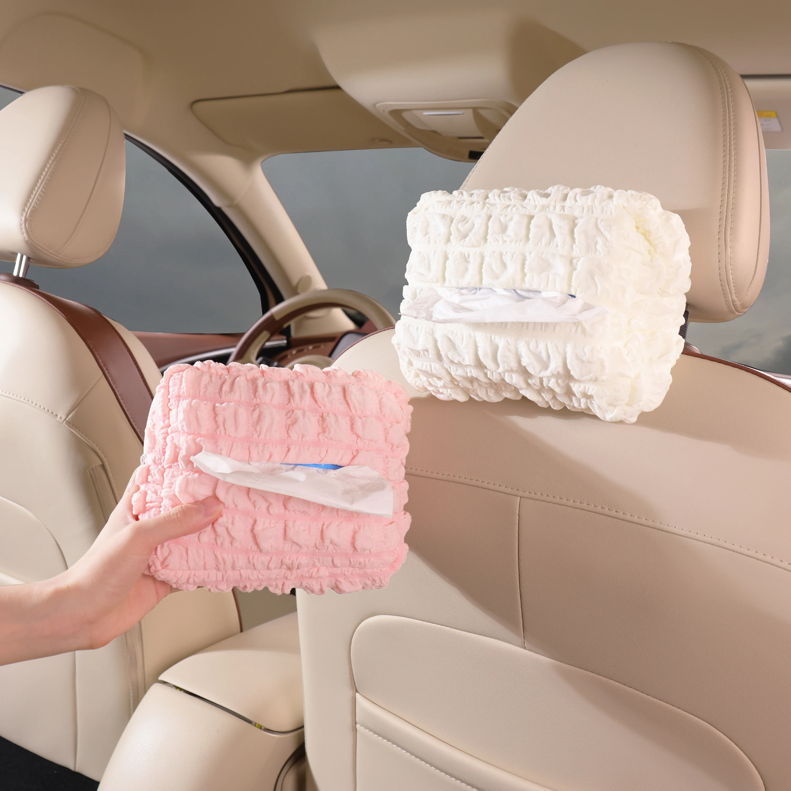 Cute Fluffy Tissue Box Holder for Car - Soft Polyester Dashboard Organizer, Decorative Holder for Women, Car Accessories
Cute Fluffy Tissue Box Holder for Car - Soft Polyester Dashboard Organizer, Decorative Holder for Women, Car Accessories