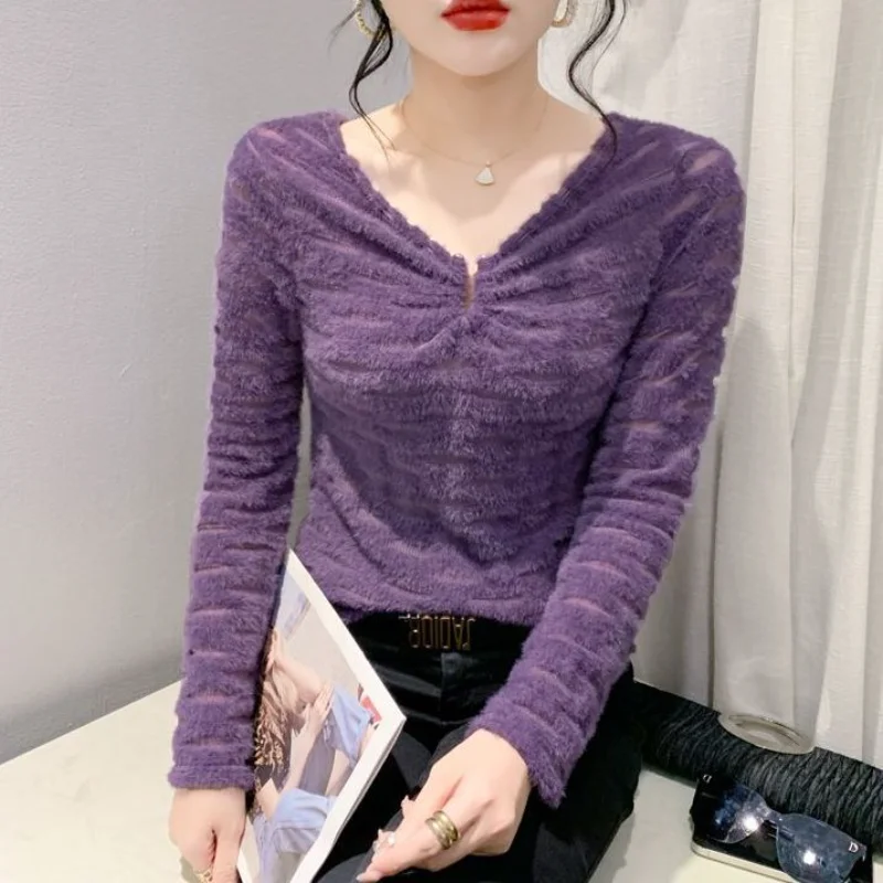 Underwear Base Shirt Sexy V-neck Lace Shirt Women's Long-sleeved Fashionable Top
Underwear Base Shirt Sexy V-neck Lace Shirt Women's Long-sleeved Fashionable Top