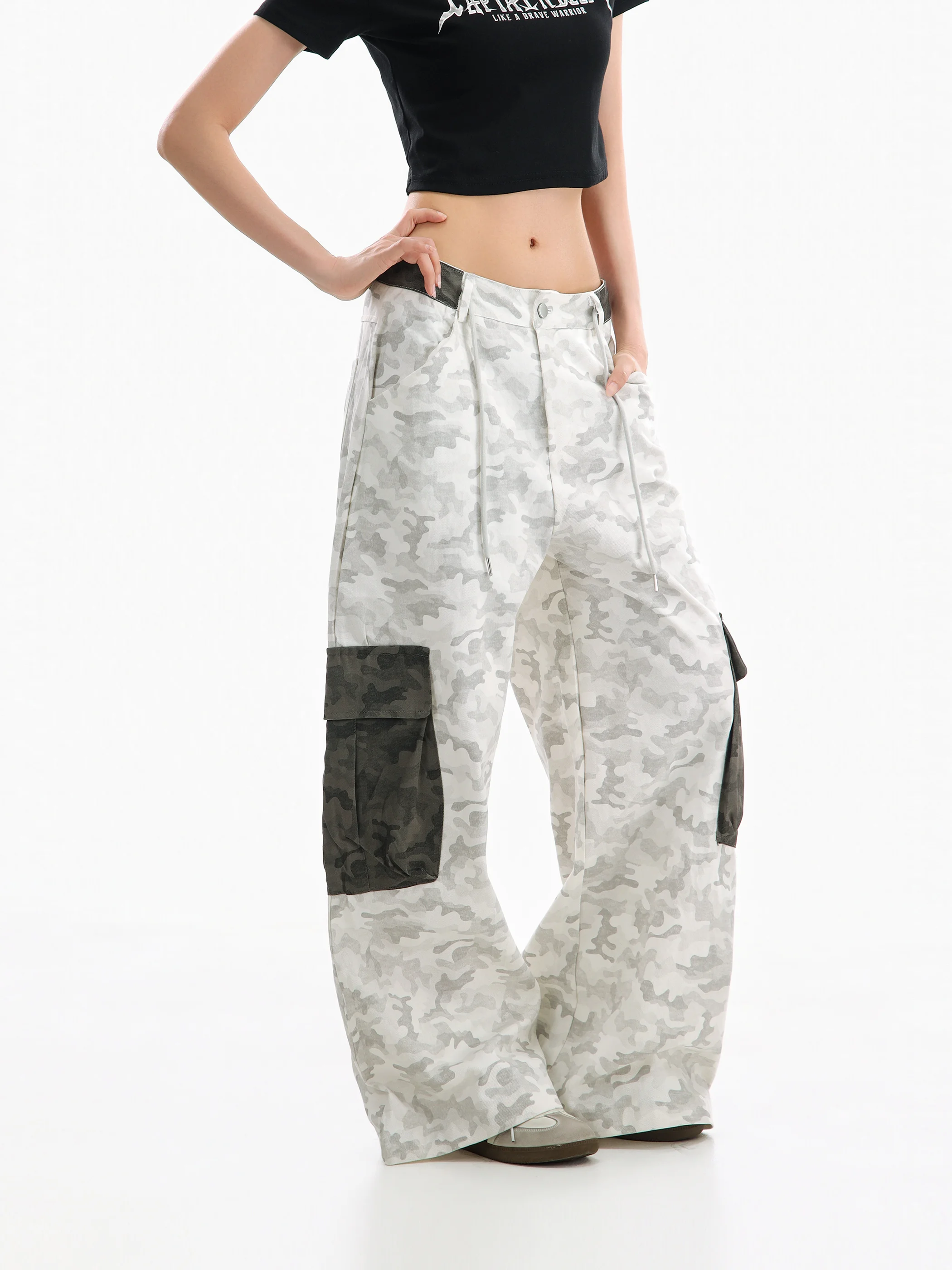 High Waist Wide Leg Camouflage Work Pants Women's Loose Fit Jeans Street Style Gradient Color Casual Trousers by CTBCAPTAINBEER
High Waist Wide Leg Camouflage Work Pants Women's Loose Fit Jeans Street Style Gradient Color Casual Trousers by CTBCAPTAINBEER