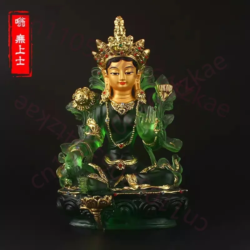 Sacred Emerald Green Tara in Art Glass - Tibetan Buddhist Goddess of Swift Compassion, Gold-Gilded Imitation,Offering for Altar
Sacred Emerald Green Tara in Art Glass - Tibetan Buddhist Goddess of Swift Compassion, Gold-Gilded Imitation,Offering for Altar