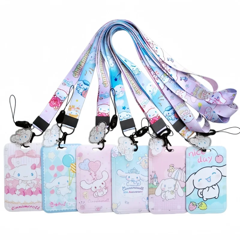 Sanrio Cinnamoroll cartoon cute little dog PVC card set student campus neck bag card hanging rope ID card set keychain
Sanrio Cinnamoroll cartoon cute little dog PVC card set student campus neck bag card hanging rope ID card set keychain