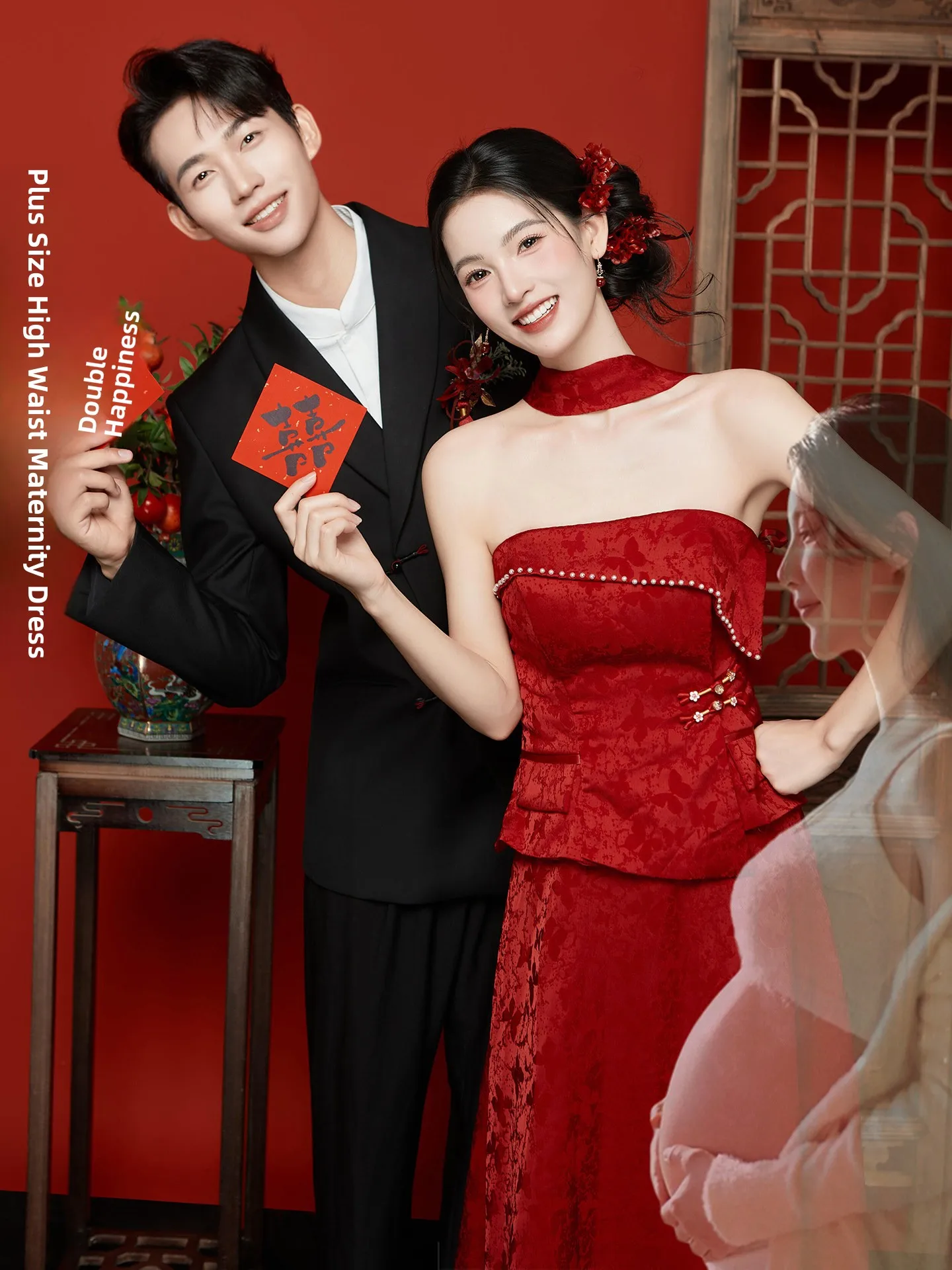 Red Wine Color Bridal Party Dress Maternity High Waist Vintage Style Long Gown for Engagement Wedding Celebration Performance
Red Wine Color Bridal Party Dress Maternity High Waist Vintage Style Long Gown for Engagement Wedding Celebration Performance