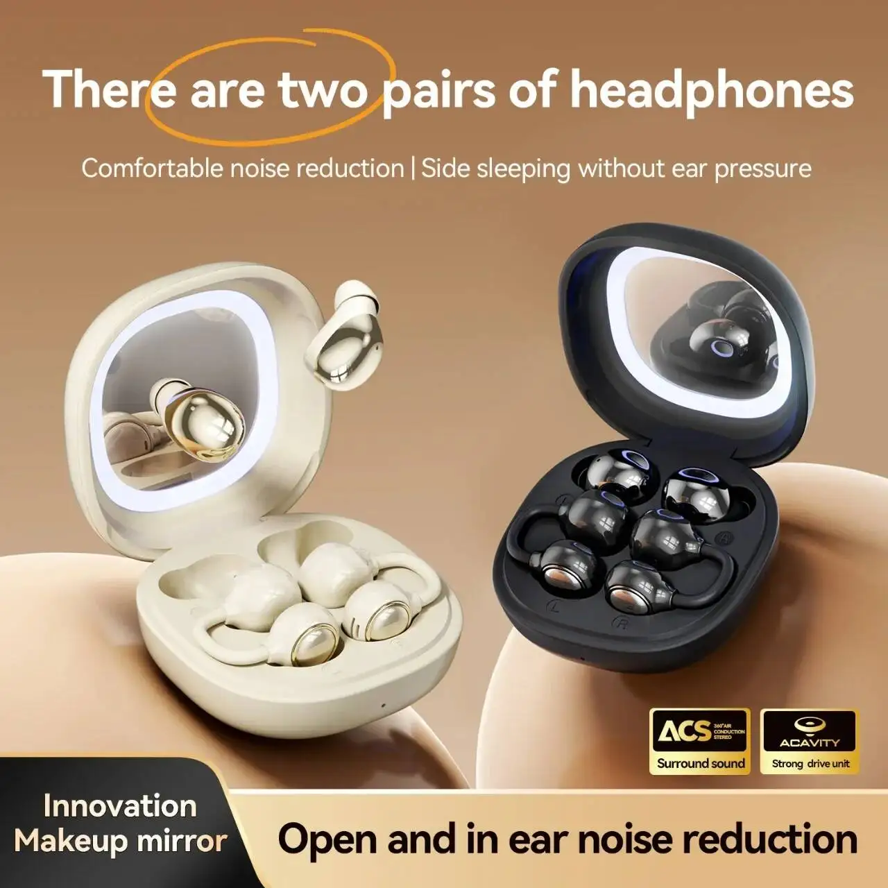 2 Pair of Wireless Bluetooth 6.0 Earbuds Sleep Noise Cancelling Headphones Makeup Mirror Charging Case Ear Hook Sport Earphones
2 Pair of Wireless Bluetooth 6.0 Earbuds Sleep Noise Cancelling Headphones Makeup Mirror Charging Case Ear Hook Sport Earphones