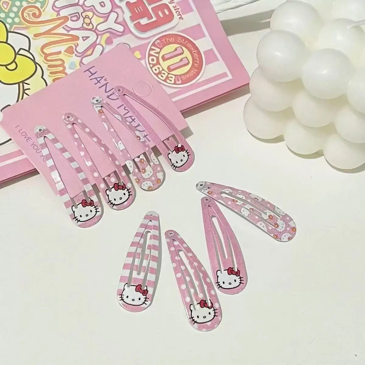 Sanrio Cute KT Cat BB Clip Japanese Sweet Girl Heart Student fringe clip Versatile Student Cartoon Headwear Female
Sanrio Cute KT Cat BB Clip Japanese Sweet Girl Heart Student fringe clip Versatile Student Cartoon Headwear Female