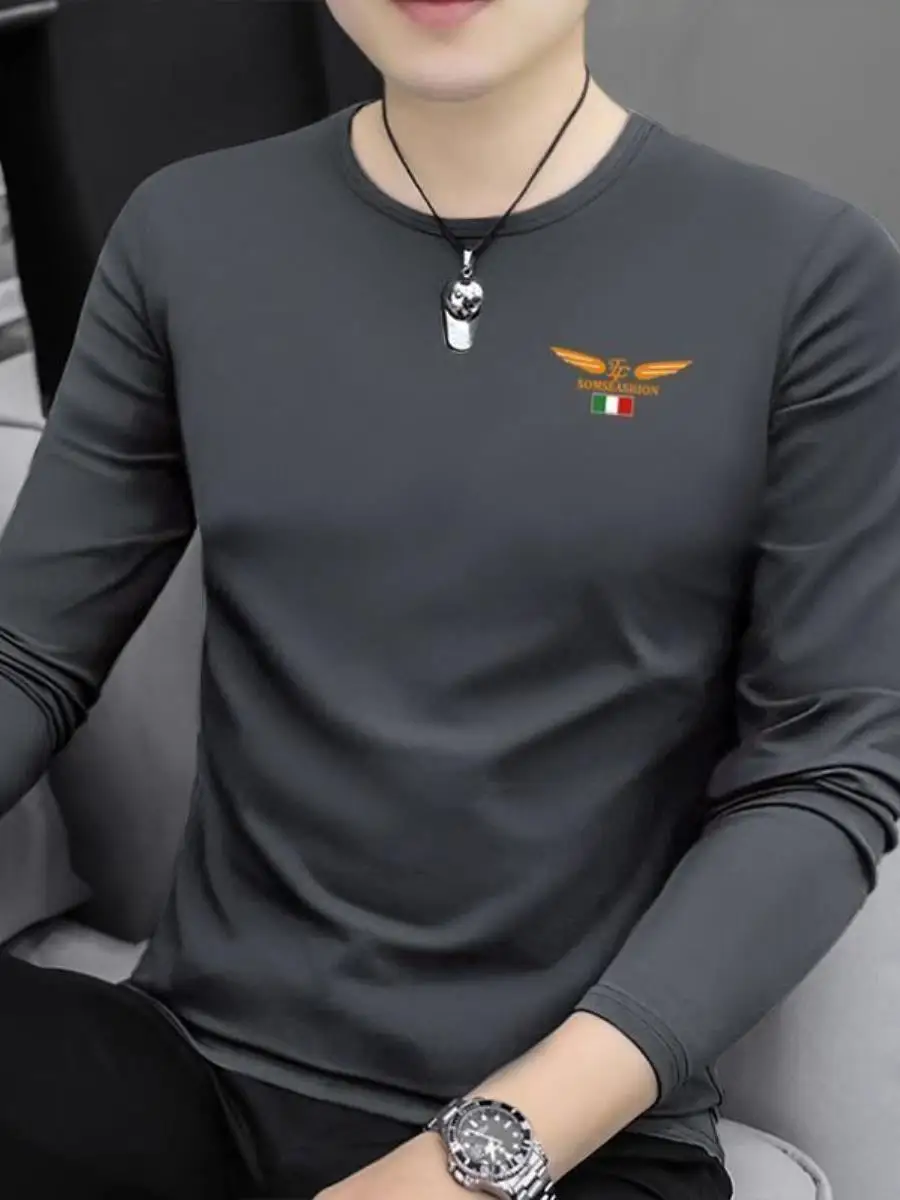 Men's Long Sleeve round Neck T-Shirt Cotton Blend Thin Style Versatile Handsome Base Layer Shirt Soft Comfortable Spring Autumn
Men's Long Sleeve round Neck T-Shirt Cotton Blend Thin Style Versatile Handsome Base Layer Shirt Soft Comfortable Spring Autumn