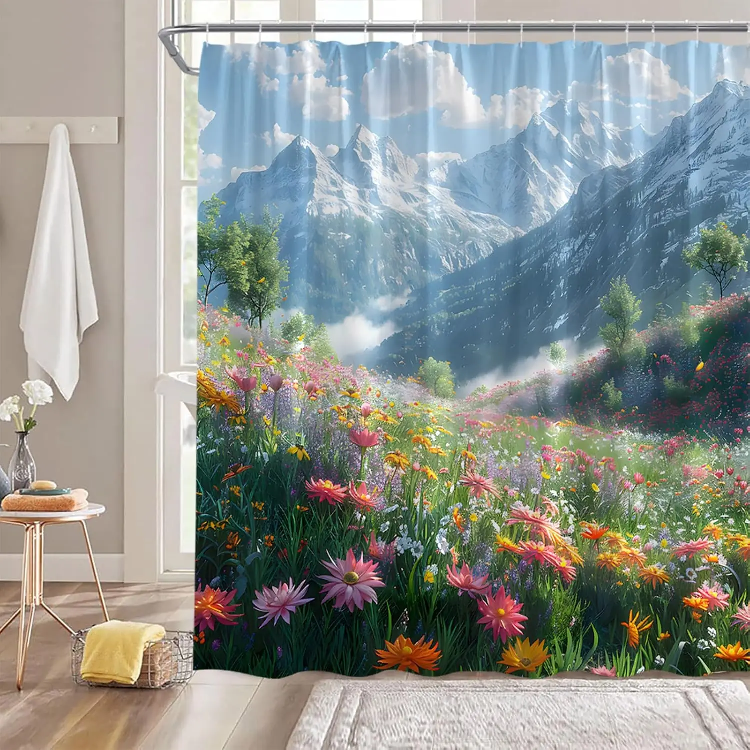 Misty Mountain Shower Curtain Foggy Flowers Mountains Blossom Rustic Nature Landscape Bathroom Decor Polyester Curtains with
Misty Mountain Shower Curtain Foggy Flowers Mountains Blossom Rustic Nature Landscape Bathroom Decor Polyester Curtains with