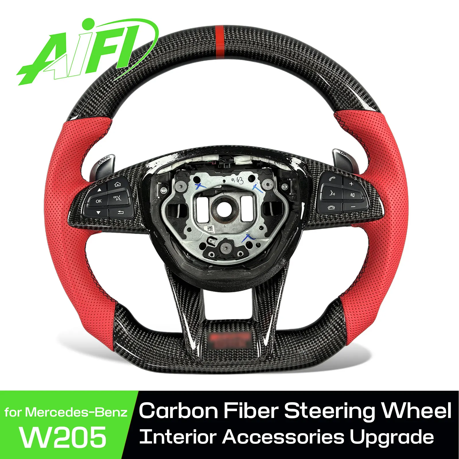 For Mercedes-Benz 2015-2018 A-Class C-Class AMG W205 A45 C63 C43 GT S GLA GLC GLE GLS SL Customized Carbon Fiber Steering Wheel
For Mercedes-Benz 2015-2018 A-Class C-Class AMG W205 A45 C63 C43 GT S GLA GLC GLE GLS SL Customized Carbon Fiber Steering Wheel