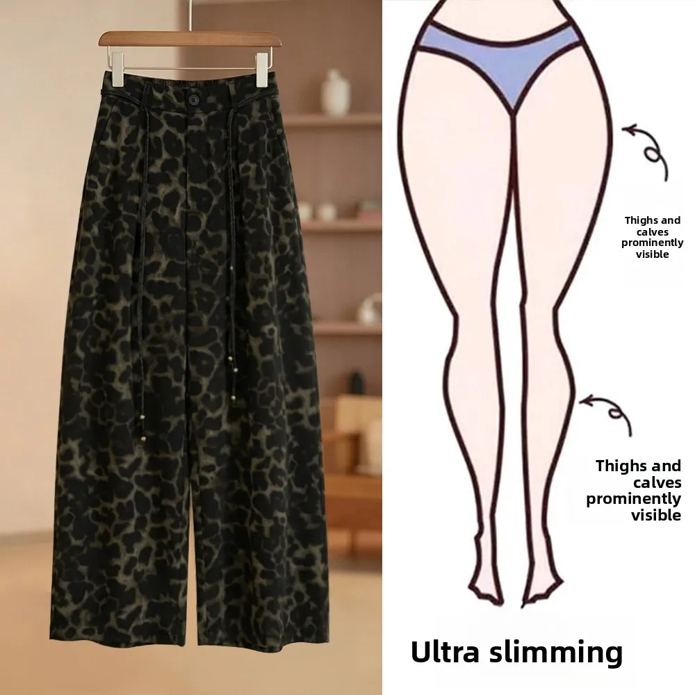 Summer Fashion Leopard Print Wide Leg Pants Women plus Size Loose Slimming High Waist Casual Trousers Comfortable Loose Fit
Summer Fashion Leopard Print Wide Leg Pants Women plus Size Loose Slimming High Waist Casual Trousers Comfortable Loose Fit