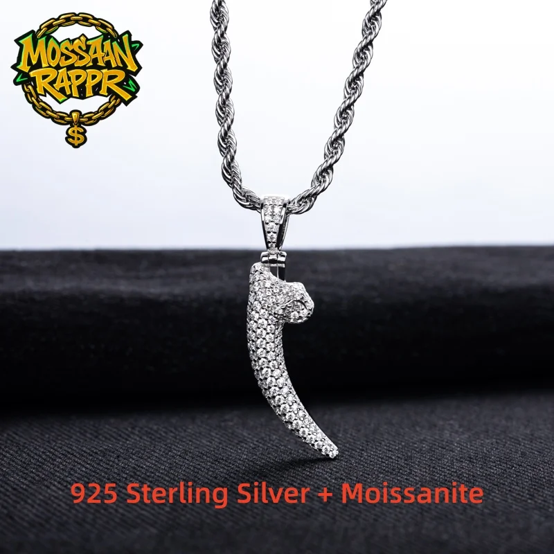 MossanRappr 1.34cttw Moissanite Iced Out Wolf Tooth Pendant Stylish Hip Hop Necklace Fine Jewelry Cool Birthday Gifts for Men
MossanRappr 1.34cttw Moissanite Iced Out Wolf Tooth Pendant Stylish Hip Hop Necklace Fine Jewelry Cool Birthday Gifts for Men