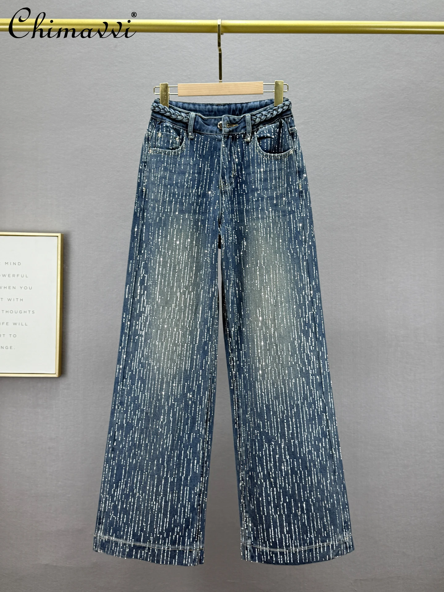 Heavy Industry Rhinestone Jeans for Women Extended Length 2026 Spring New High Waist Loose Slim European Style Wide Leg Pants
Heavy Industry Rhinestone Jeans for Women Extended Length 2026 Spring New High Waist Loose Slim European Style Wide Leg Pants