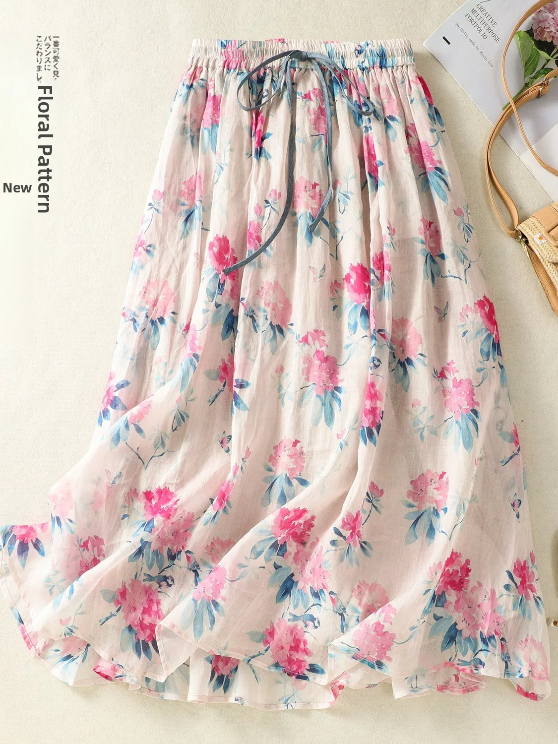 Retro Floral Cotton Linen Half Skirt Women's Summer Lightweight Breathable Drapey Loose A-Line Skirt High Waist Print
Retro Floral Cotton Linen Half Skirt Women's Summer Lightweight Breathable Drapey Loose A-Line Skirt High Waist Print