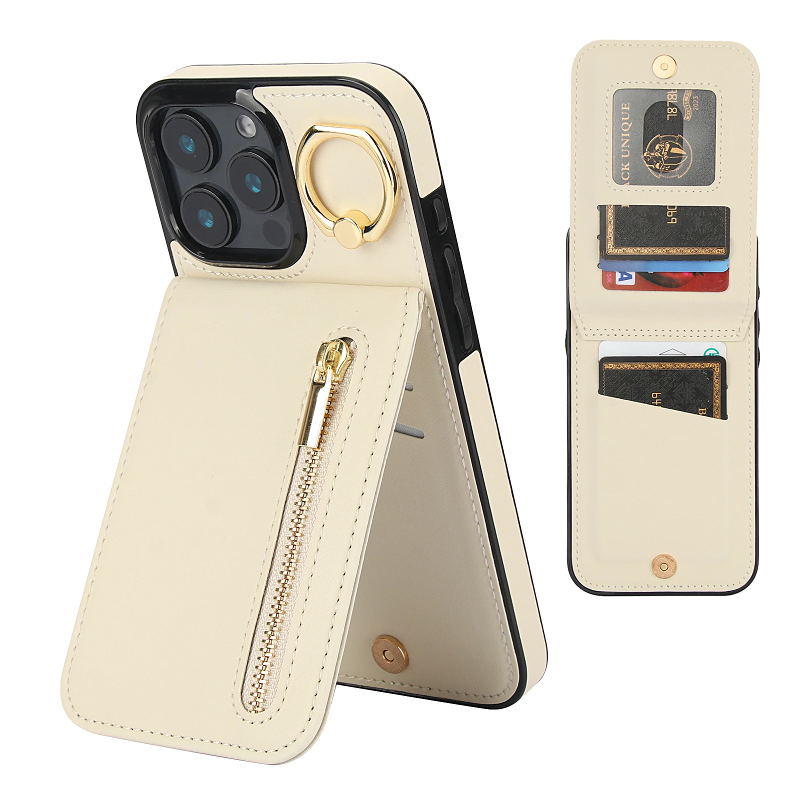 Shockproof Leather Card Holder Wallet Case For iPhone 16 Pro Max 15 14 13 12 11, Ring Flip Cards Pocket Kickstand Phone Cover
Shockproof Leather Card Holder Wallet Case For iPhone 16 Pro Max 15 14 13 12 11, Ring Flip Cards Pocket Kickstand Phone Cover