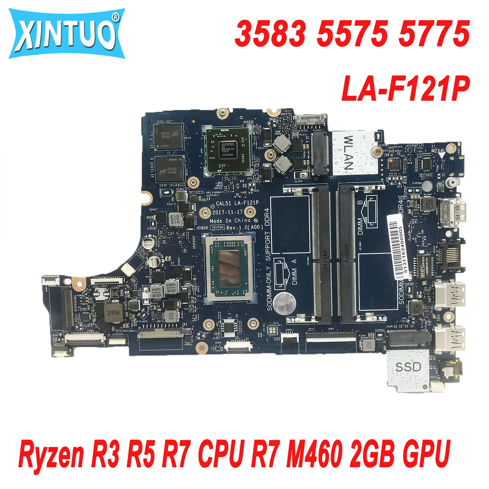 CAL51 LA-F121P Motherboard with Ryzen R3 R5 R7 CPU R7 M460 2GB GPU for Dell Inspiron 3583 5575 5775 Laptop Motherboard DDR4 Test
CAL51 LA-F121P Motherboard with Ryzen R3 R5 R7 CPU R7 M460 2GB GPU for Dell Inspiron 3583 5575 5775 Laptop Motherboard DDR4 Test