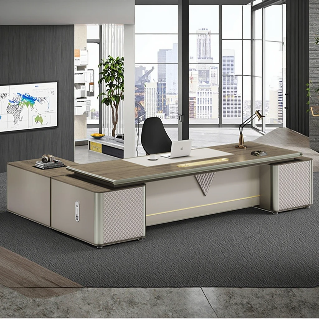 Modern Executive L-Shape Office Desk Luxury MDF Wood Material for Boss/CEO Panel Wood Style Furniture for Home or Workstation
Modern Executive L-Shape Office Desk Luxury MDF Wood Material for Boss/CEO Panel Wood Style Furniture for Home or Workstation