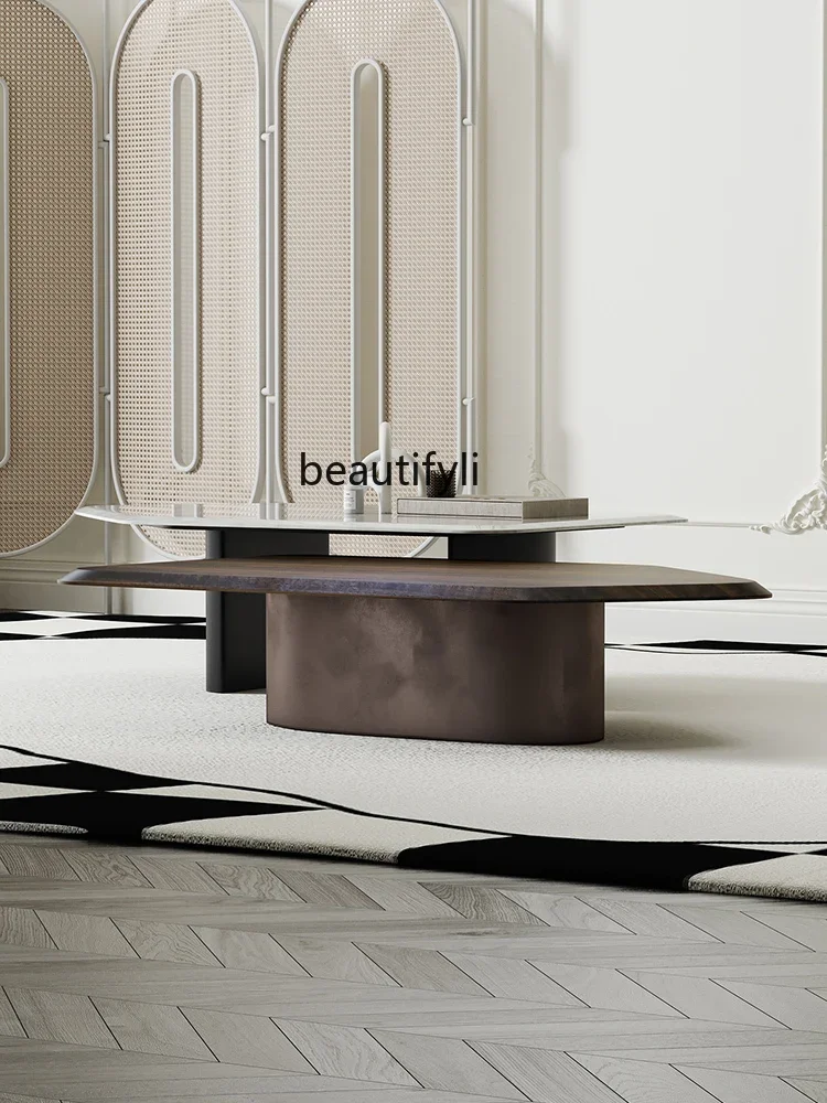 K185 Natural Marble Coffee Table Modern Light Luxury Smoked Wood Leather Living Room Shaped Designer Combined Tea Table
K185 Natural Marble Coffee Table Modern Light Luxury Smoked Wood Leather Living Room Shaped Designer Combined Tea Table