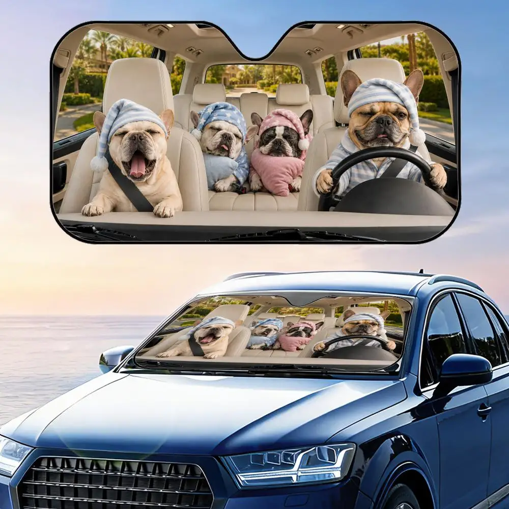 French Bulldog in Sleep Cap Sun Visor Car Windshield Sunshade UV Protection Reflective Foldable Heat Insulation Cover
French Bulldog in Sleep Cap Sun Visor Car Windshield Sunshade UV Protection Reflective Foldable Heat Insulation Cover