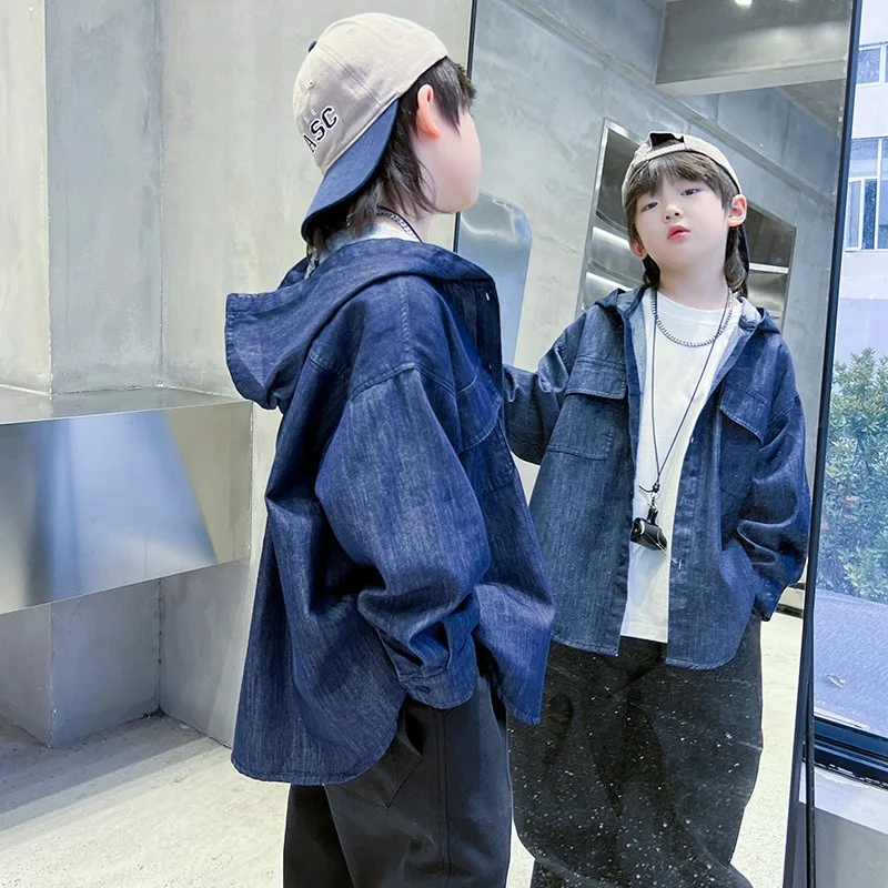 Children's Clothing Boys Denim Jacket Spring and Autumn 2025 New Boys Boys Loose Casual Personalized Hooded Shirt Top
Children's Clothing Boys Denim Jacket Spring and Autumn 2025 New Boys Boys Loose Casual Personalized Hooded Shirt Top