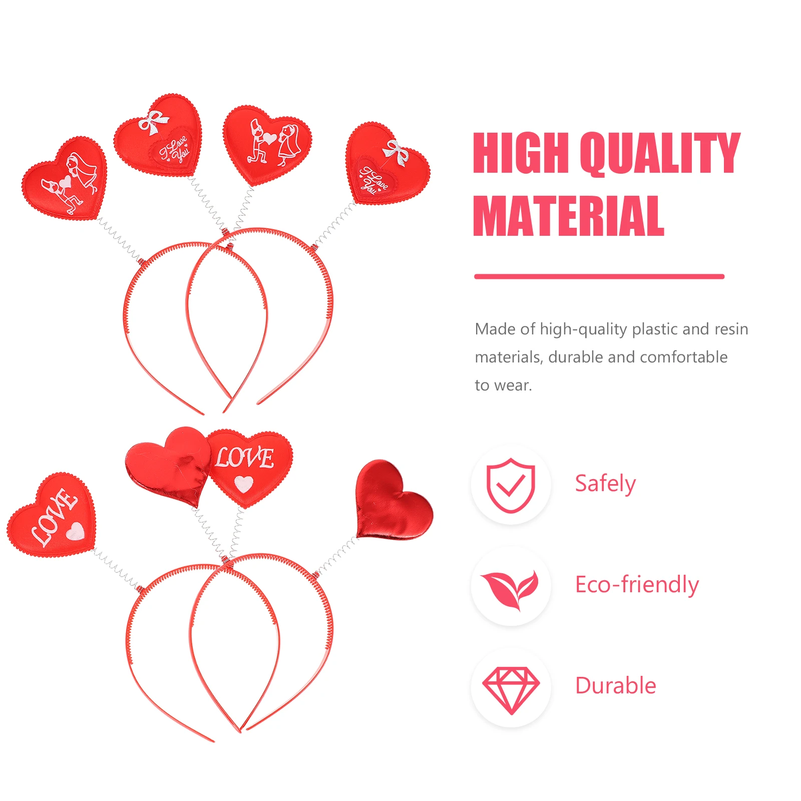4 PCS Heart Headband Headbands Shaped Girls for Valentine's Day Women Headwear Headgear
4 PCS Heart Headband Headbands Shaped Girls for Valentine's Day Women Headwear Headgear