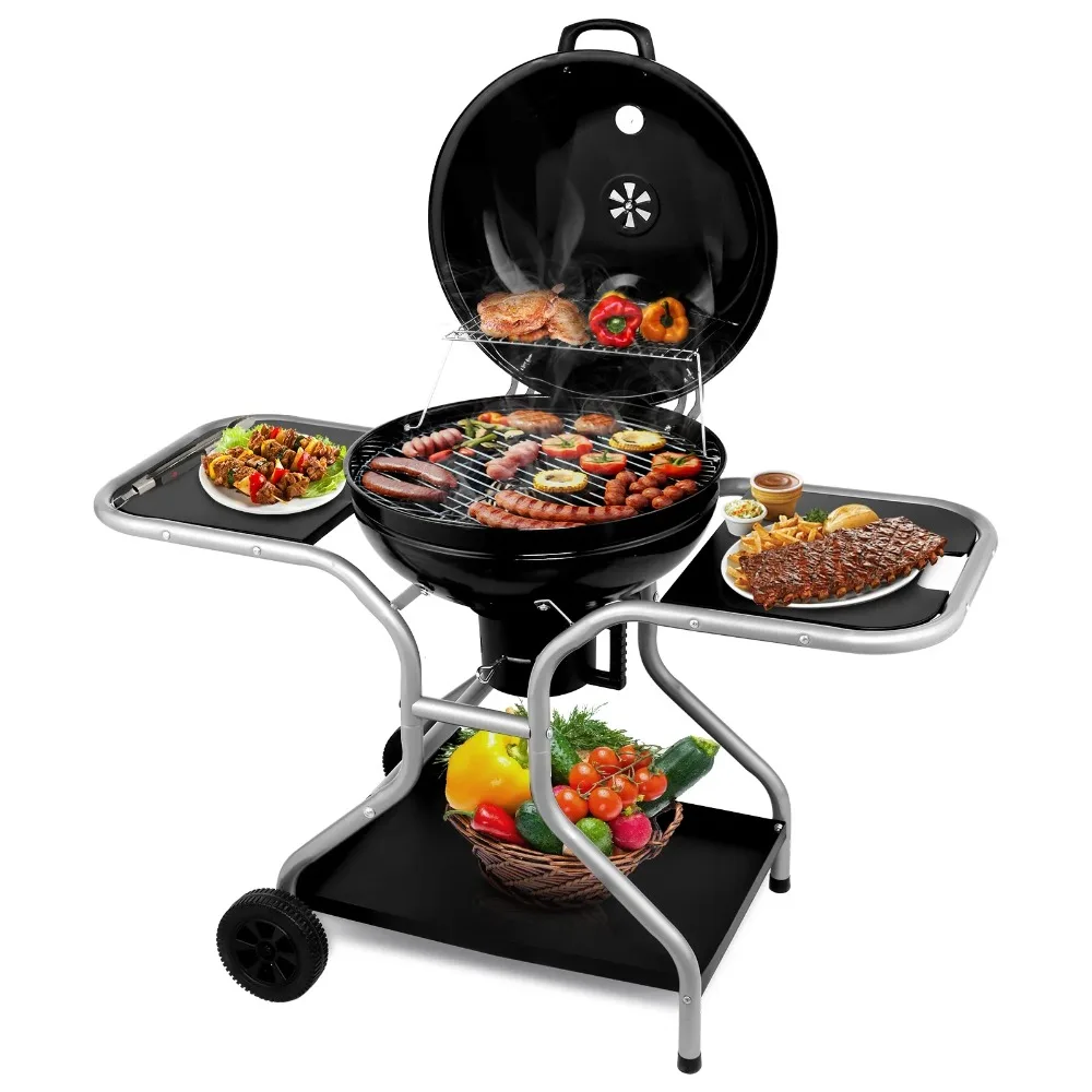 Shinpt Smoker Grill with Large Cooking Area & 2 Side Table for Camping, Barbecue Grill with Thermometer & Adjustable Damper
Shinpt Smoker Grill with Large Cooking Area & 2 Side Table for Camping, Barbecue Grill with Thermometer & Adjustable Damper