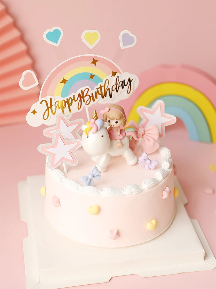 Unicorn Girl Birthday Party Baking Cake Topper Cartoon Cute Heart Rainbow Glitter Star Moon Colorful Bow Wedding Pink Decoration
Unicorn Girl Birthday Party Baking Cake Topper Cartoon Cute Heart Rainbow Glitter Star Moon Colorful Bow Wedding Pink Decoration