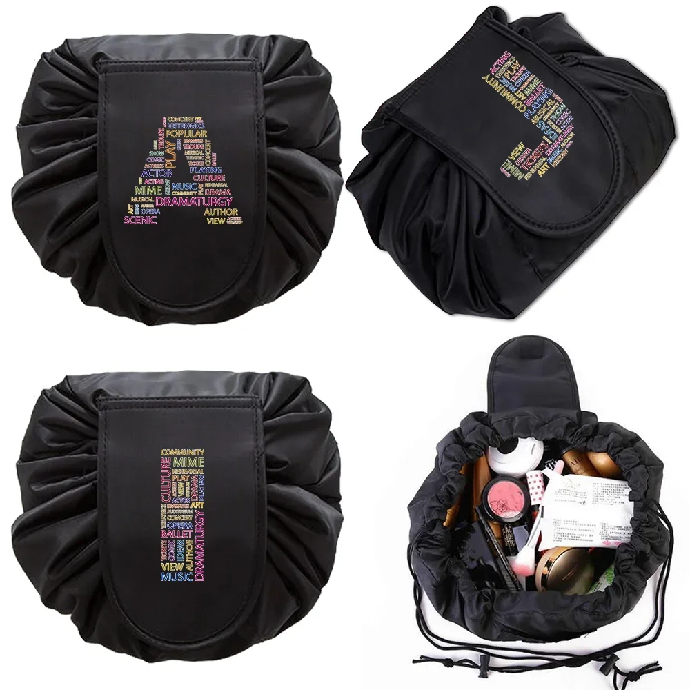 Women Drawstring Cosmetic Bag Travel Storage Makeup Bag Portable Text Letter Print Fashion Toiletry Case Organizer MakeUp Pouch
Women Drawstring Cosmetic Bag Travel Storage Makeup Bag Portable Text Letter Print Fashion Toiletry Case Organizer MakeUp Pouch
