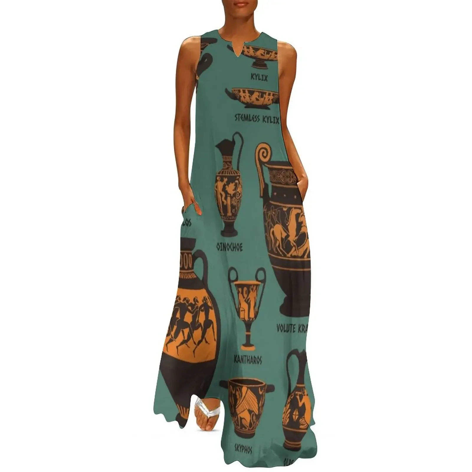 Ancient Greek Pottery Long Dress clothes sensual sexy dress for women dress summer
Ancient Greek Pottery Long Dress clothes sensual sexy dress for women dress summer