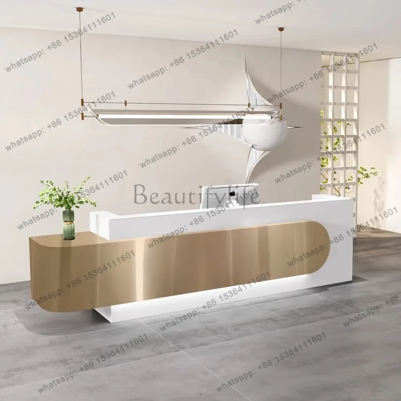LJY Simple Modern Reception Desks Aesthetic Company Beauty Salon Reception Desks Welcome Display Mostrador Commercial Furniture
LJY Simple Modern Reception Desks Aesthetic Company Beauty Salon Reception Desks Welcome Display Mostrador Commercial Furniture