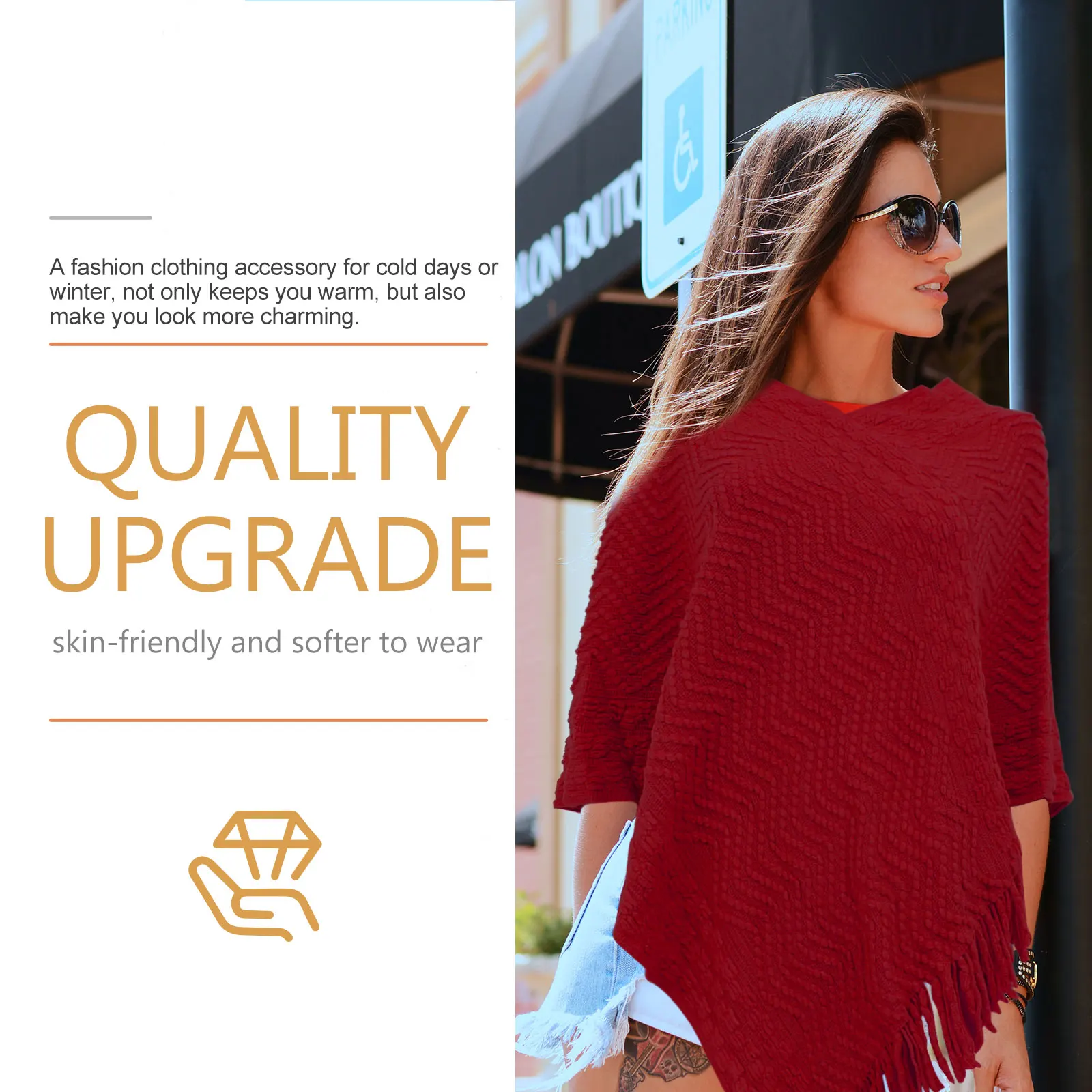 Winter Shawl Wrap Sweater Poncho Cape for Women Knitted Yarn Evening Fashion Large Blanket Warm Practical Durable Simple Design
Winter Shawl Wrap Sweater Poncho Cape for Women Knitted Yarn Evening Fashion Large Blanket Warm Practical Durable Simple Design