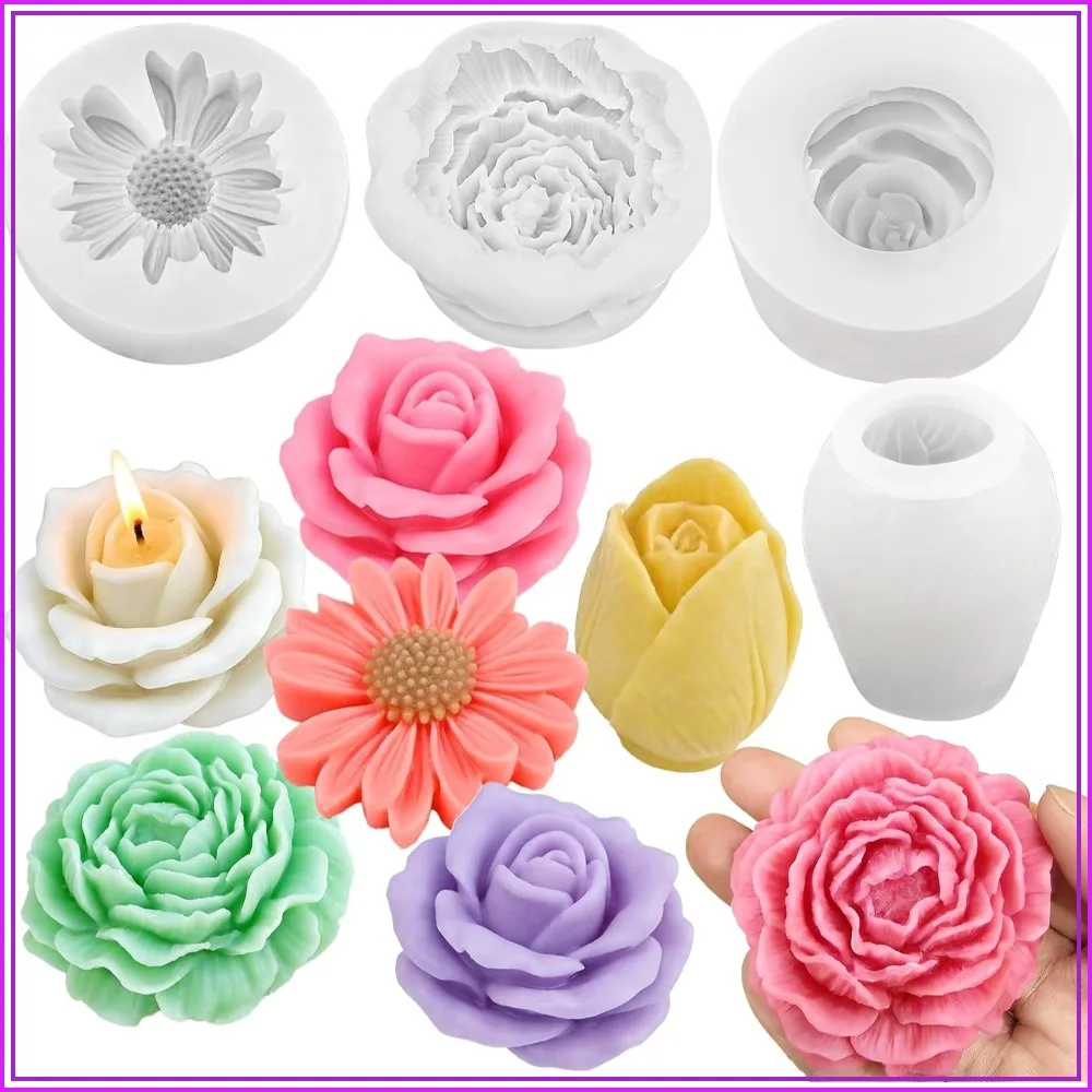 4Pcs Flower Silicone Molds Set - 3D Rose, Daisy, Peony, Tulips for Candle Soap Epoxy Resin, Non-Stick Easy Release, DIY Valentine Wedding Mothers Gifts
4Pcs Flower Silicone Molds Set - 3D Rose, Daisy, Peony, Tulips for Candle Soap Epoxy Resin, Non-Stick Easy Release, DIY Valentine Wedding Mothers Gifts