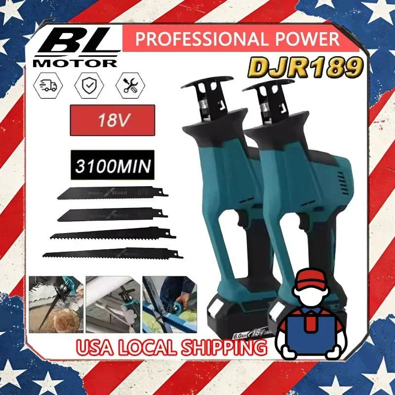 Fit Makita DJR189 18V Cordless Electric Reciprocating Saw Brushless Rechargeable Wood Metal Cutting Saw Portable Saw Power Tool
Fit Makita DJR189 18V Cordless Electric Reciprocating Saw Brushless Rechargeable Wood Metal Cutting Saw Portable Saw Power Tool