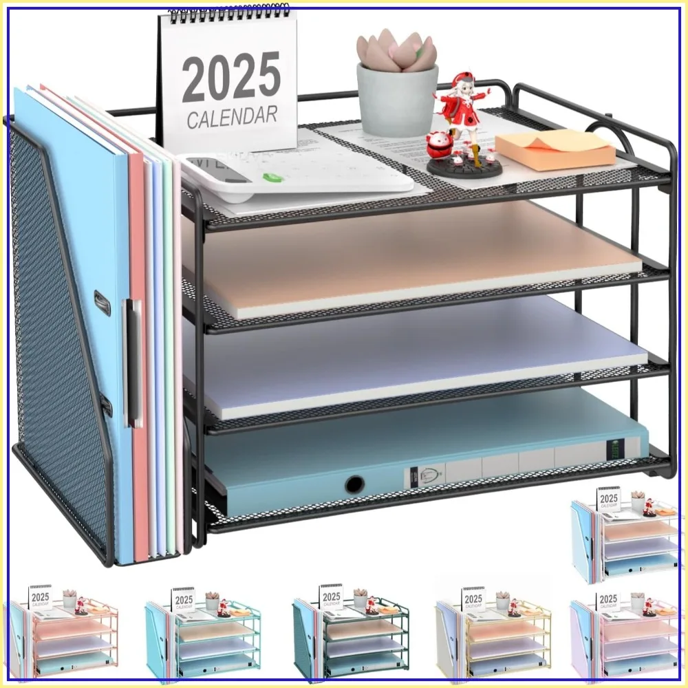 4-Tier Paper Organizer With Magazine Holder, Desk Organizer for Office Supplies Storage, Workspace Accessories
4-Tier Paper Organizer With Magazine Holder, Desk Organizer for Office Supplies Storage, Workspace Accessories