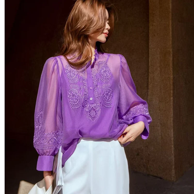 Высококачественная новая женская рубашка с воротником-стойкой, пуговицами, ретро-дизайном, вышивкой и длинными рукавами, размеры S-XL
Высококачественная новая женская рубашка с воротником-стойкой, пуговицами, ретро-дизайном, вышивкой и длинными рукавами, размеры S-XL