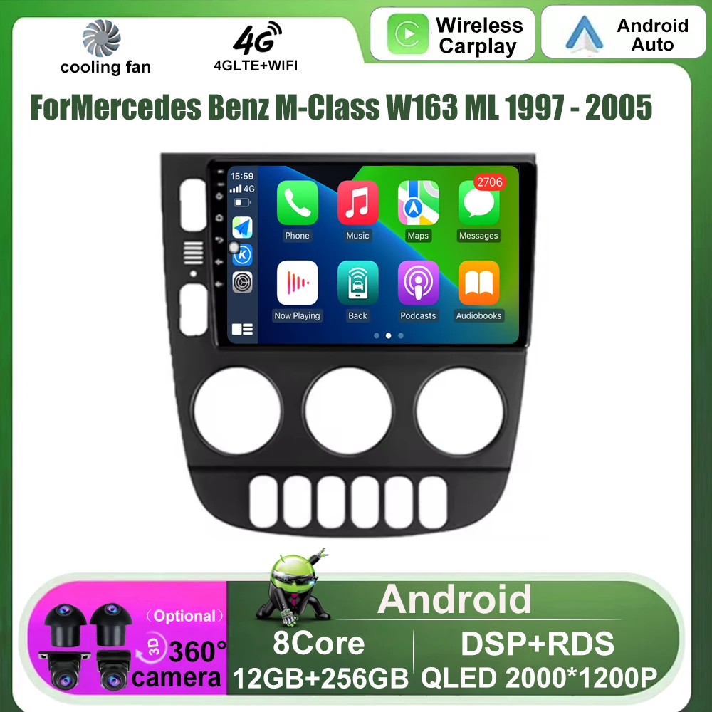 Автомобильное радио для Mercedes Benz M-Class W163 ML 1997-2005 Android Auto Carplay BT Навигация GPS Мультимедиа Стерео Wi-Fi + 4G Видео
Автомобильное радио для Mercedes Benz M-Class W163 ML 1997-2005 Android Auto Carplay BT Навигация GPS Мультимедиа Стерео Wi-Fi + 4G Видео