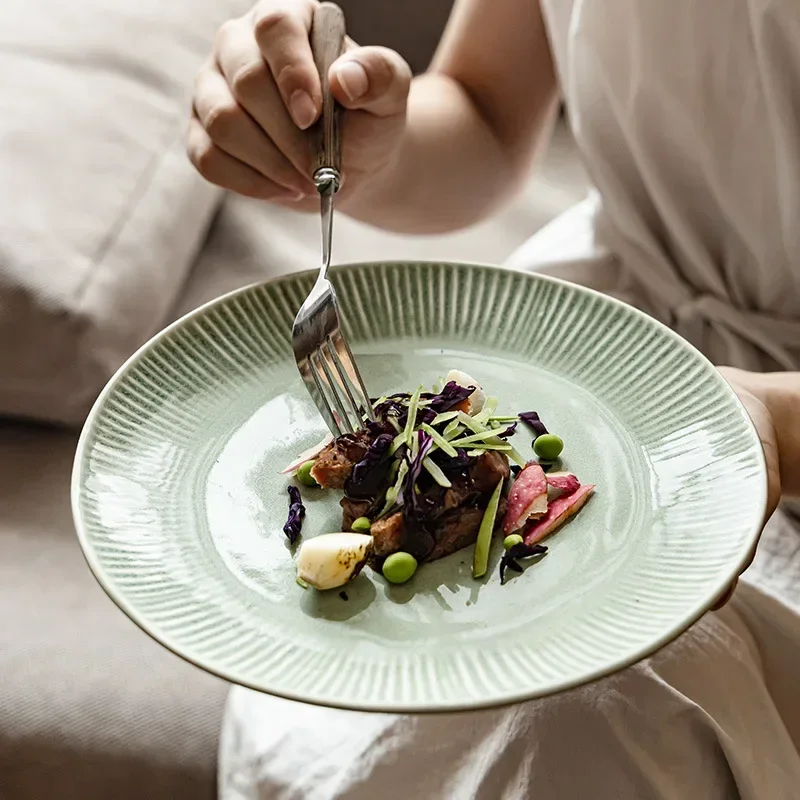 Bowls and Plates Japanese Fresh Relief Plates Vertical Pattern Ceramic Large Bowls Household Tableware Multi-purpose Bowls
Bowls and Plates Japanese Fresh Relief Plates Vertical Pattern Ceramic Large Bowls Household Tableware Multi-purpose Bowls
