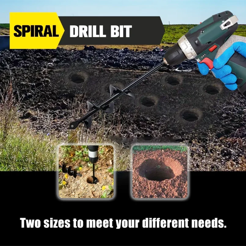 Garden Earth Auger Spiral Drill Bit for Planting Flowers & Vegetables – Manual or Electric Drill Hole Digger for Soil Loosening
Garden Earth Auger Spiral Drill Bit for Planting Flowers & Vegetables – Manual or Electric Drill Hole Digger for Soil Loosening