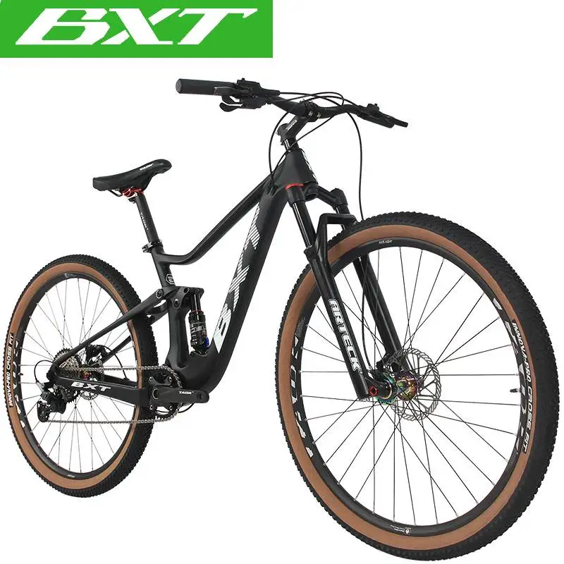 BXT 29er MTB Carbon Fibre Bike Full Suspension Carbon Complete Bike 1x11 Speed Disc Brake MTB XC Bicycle
BXT 29er MTB Carbon Fibre Bike Full Suspension Carbon Complete Bike 1x11 Speed Disc Brake MTB XC Bicycle