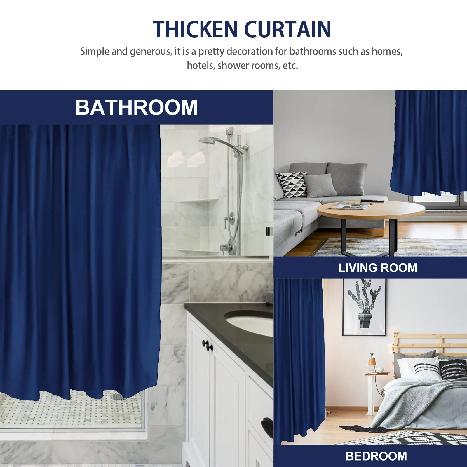 Bath Curtain Polyester Thicken Solid Color Dark Blue Easy Install Dirt Resistant Modern Style Household Toilet Shower
Bath Curtain Polyester Thicken Solid Color Dark Blue Easy Install Dirt Resistant Modern Style Household Toilet Shower