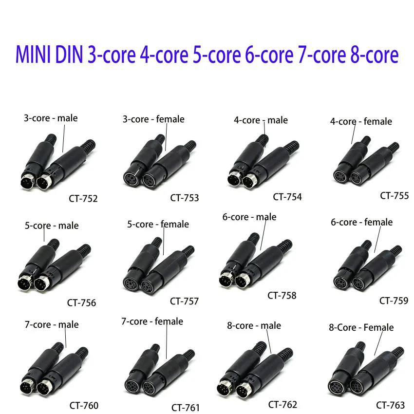 2PCS High Quality Mini DIN Plug Socket Connector 3/4/5/6/7/8 PIN Chassis Cable Mount Male Female
2PCS High Quality Mini DIN Plug Socket Connector 3/4/5/6/7/8 PIN Chassis Cable Mount Male Female