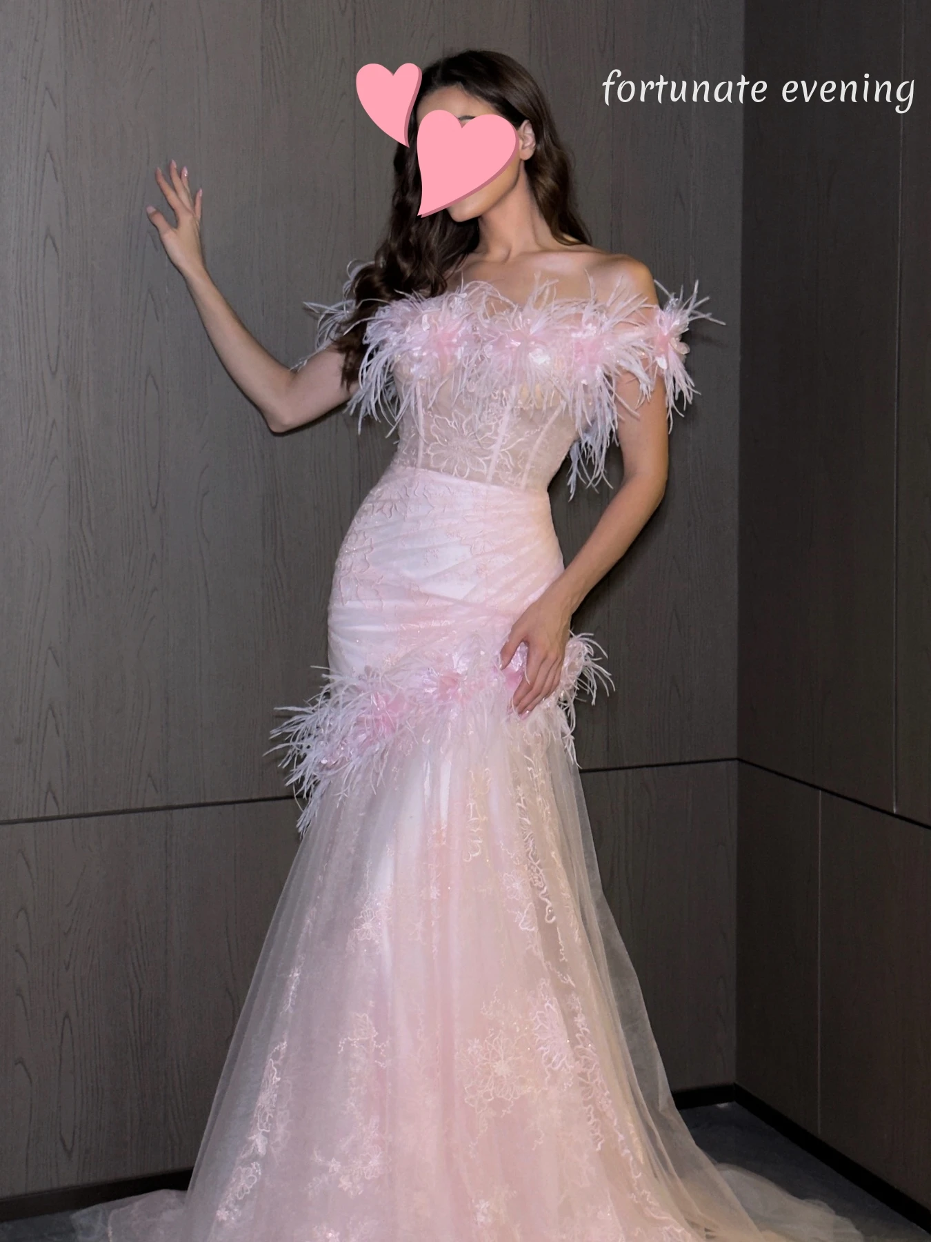 Fortunate Evening Elegant Vintage Sweet Pink Feathers Mermaid Princess Lace Formal Occasion Prom Dress Evening Party Gowns
Fortunate Evening Elegant Vintage Sweet Pink Feathers Mermaid Princess Lace Formal Occasion Prom Dress Evening Party Gowns