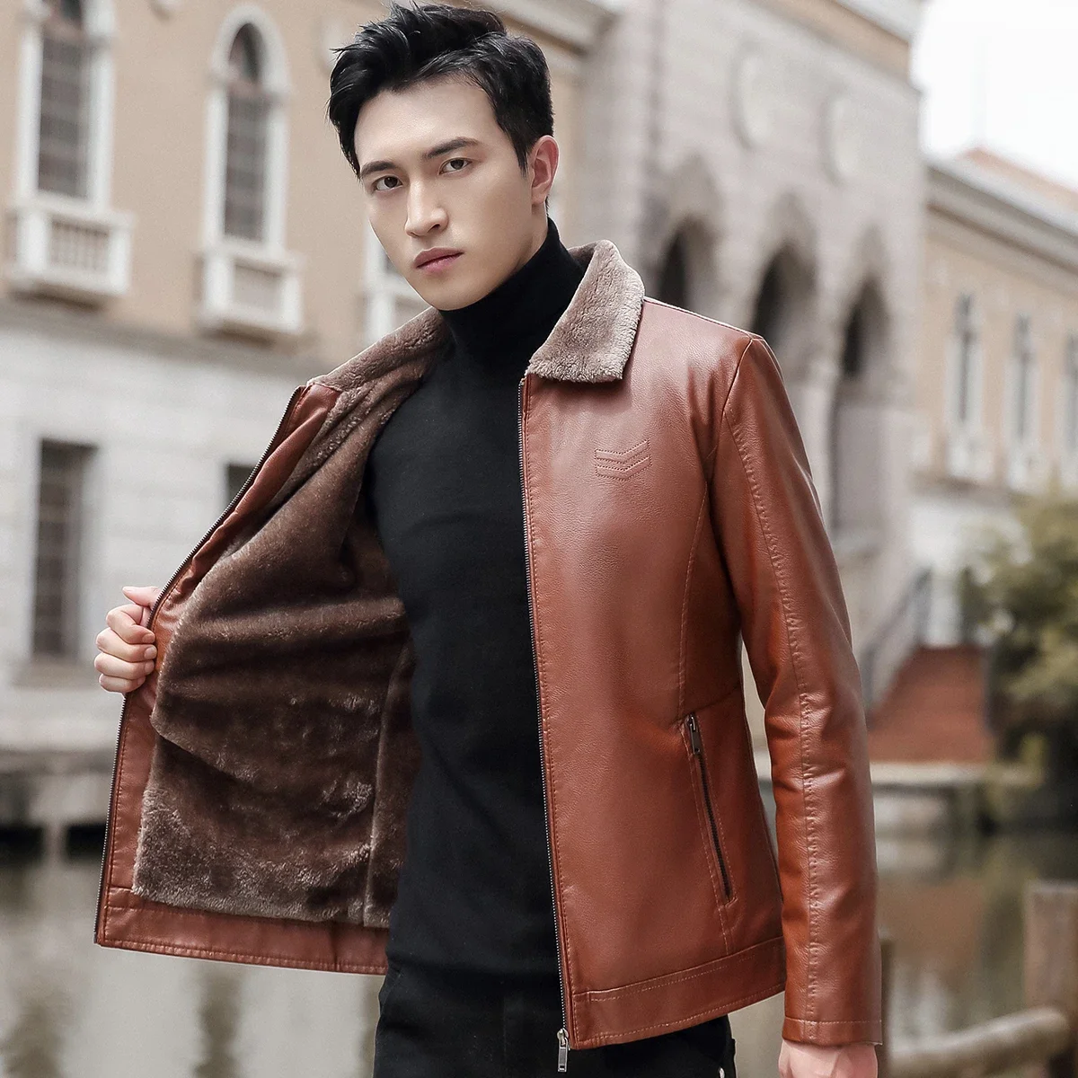 Trend Korean Slim Fit Casual Men's Leather Jacket Leather Jacket Busines Men's Fur Collar High Quality Fashion Motorcycle Jacket
Trend Korean Slim Fit Casual Men's Leather Jacket Leather Jacket Busines Men's Fur Collar High Quality Fashion Motorcycle Jacket