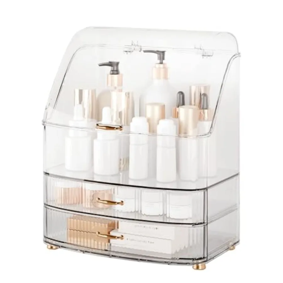 Makeup Organizer Countertop Vanity with Transparent Lid Drawers Waterproof Dustproof Cosmetic Skincare Bathroom Storage Gift fo
Makeup Organizer Countertop Vanity with Transparent Lid Drawers Waterproof Dustproof Cosmetic Skincare Bathroom Storage Gift fo