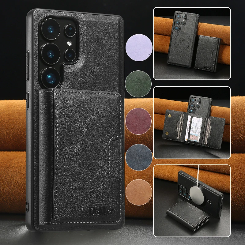 Detachable Magnetic Flip Wallet Card Cover With Back Cover For Samsung Galaxy S25 Ultra S24 Plus S23 Ultra Leather Phone Case
Detachable Magnetic Flip Wallet Card Cover With Back Cover For Samsung Galaxy S25 Ultra S24 Plus S23 Ultra Leather Phone Case