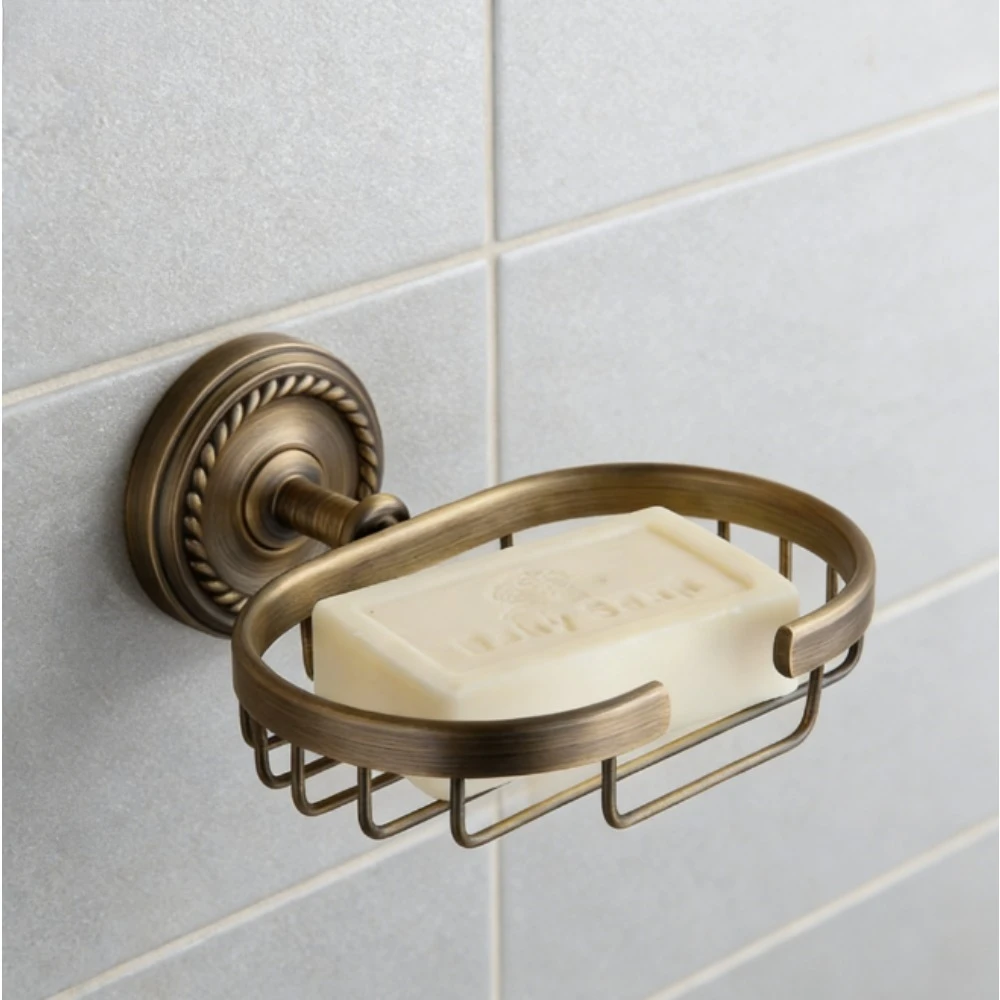Wall-mounted antique brass soap basket, bathroom-specific, household hand soap rack
Wall-mounted antique brass soap basket, bathroom-specific, household hand soap rack
